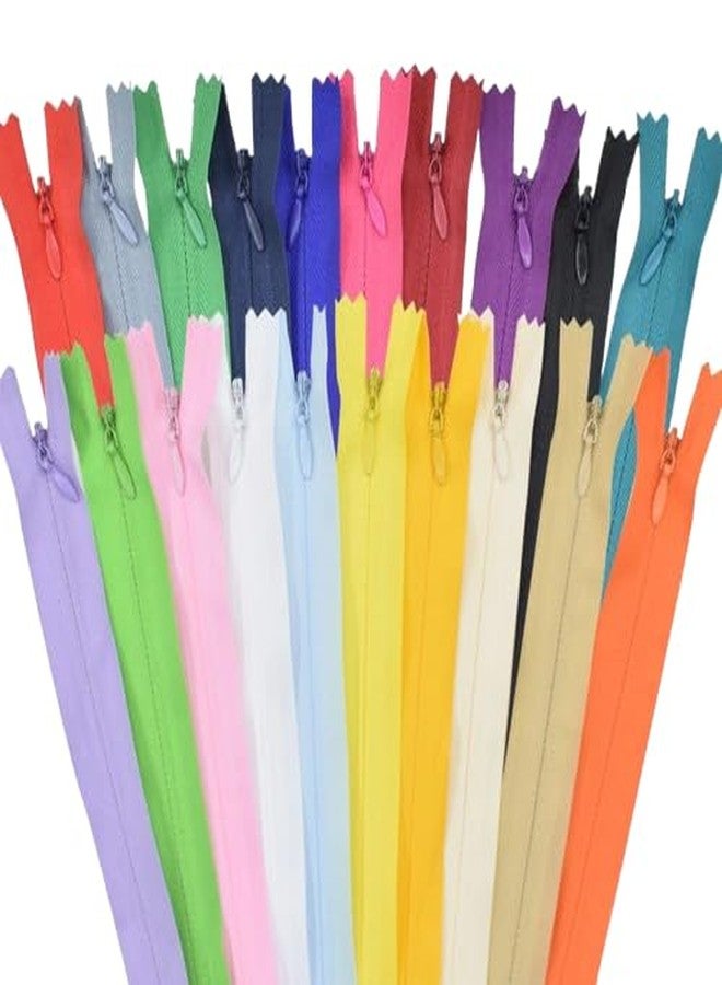 GEMSY مجموعة سحابات نايلون مخفية متعددة الألوان من Gemsy، مقاس 8 بوصات، 25 سحابًا، مثالية للخياطة، والتطريز، وصناعة الملابس والحقائب والمنسوجات المنزلية - إكسسوارات حرفية للخياطين والحرفيين - Image 1